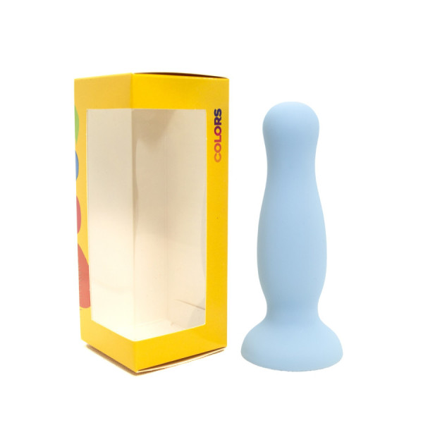 Plug anal ventouse bleu pastel taille M 
